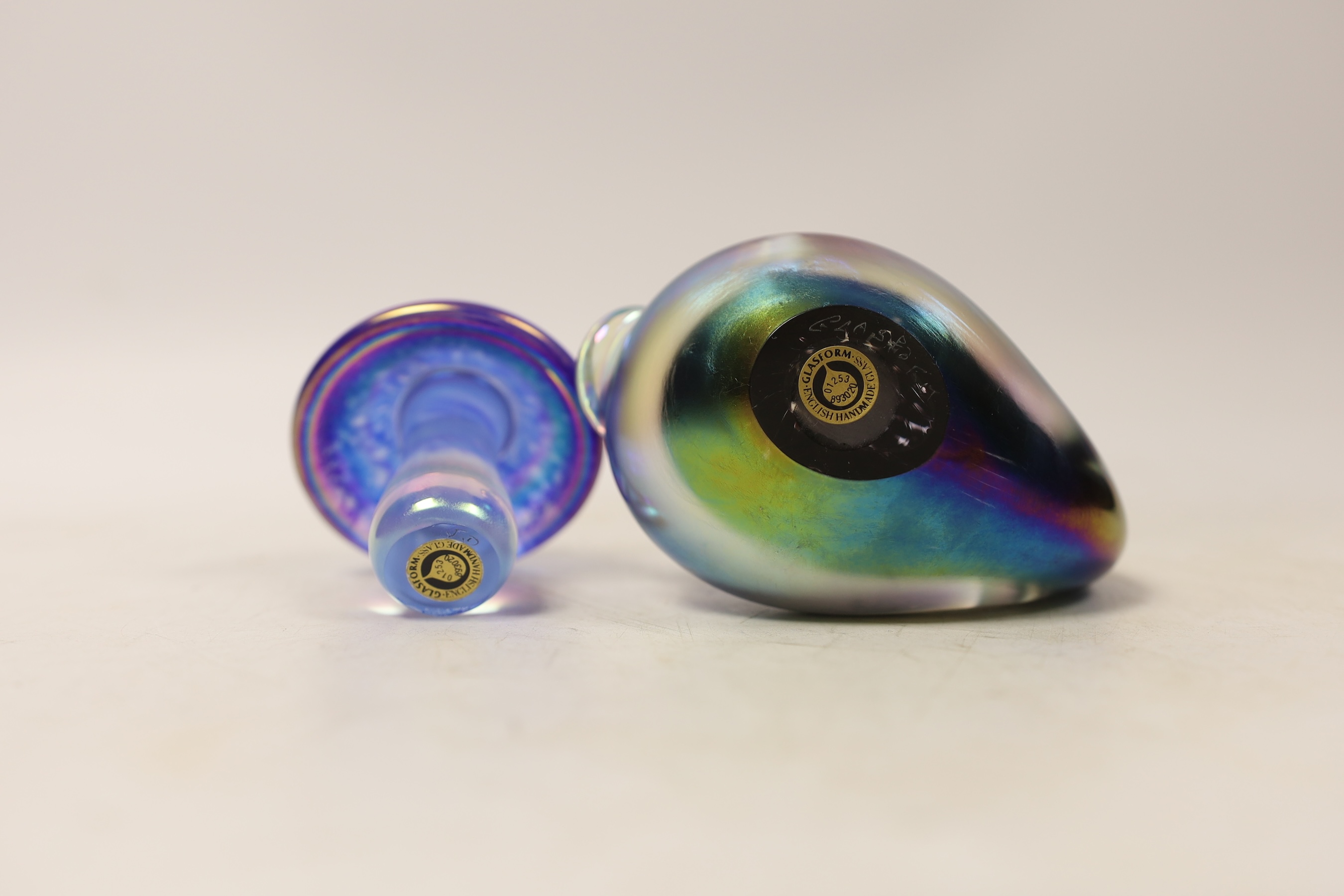 John Ditchfield, a glasform fish and a toadstool, fish 13cm high